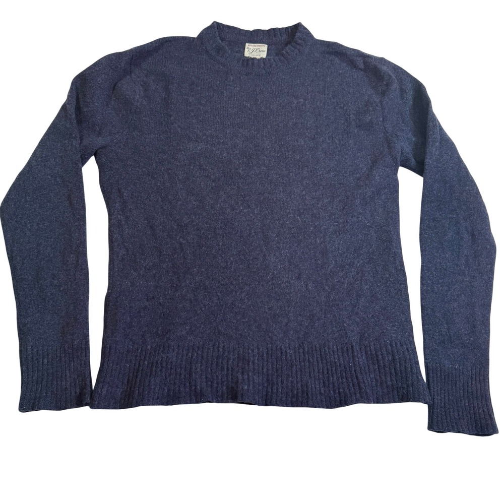 J.Crew Rugged Merino Sweater Mens M Navy Blue Excellent Crewneck BA285